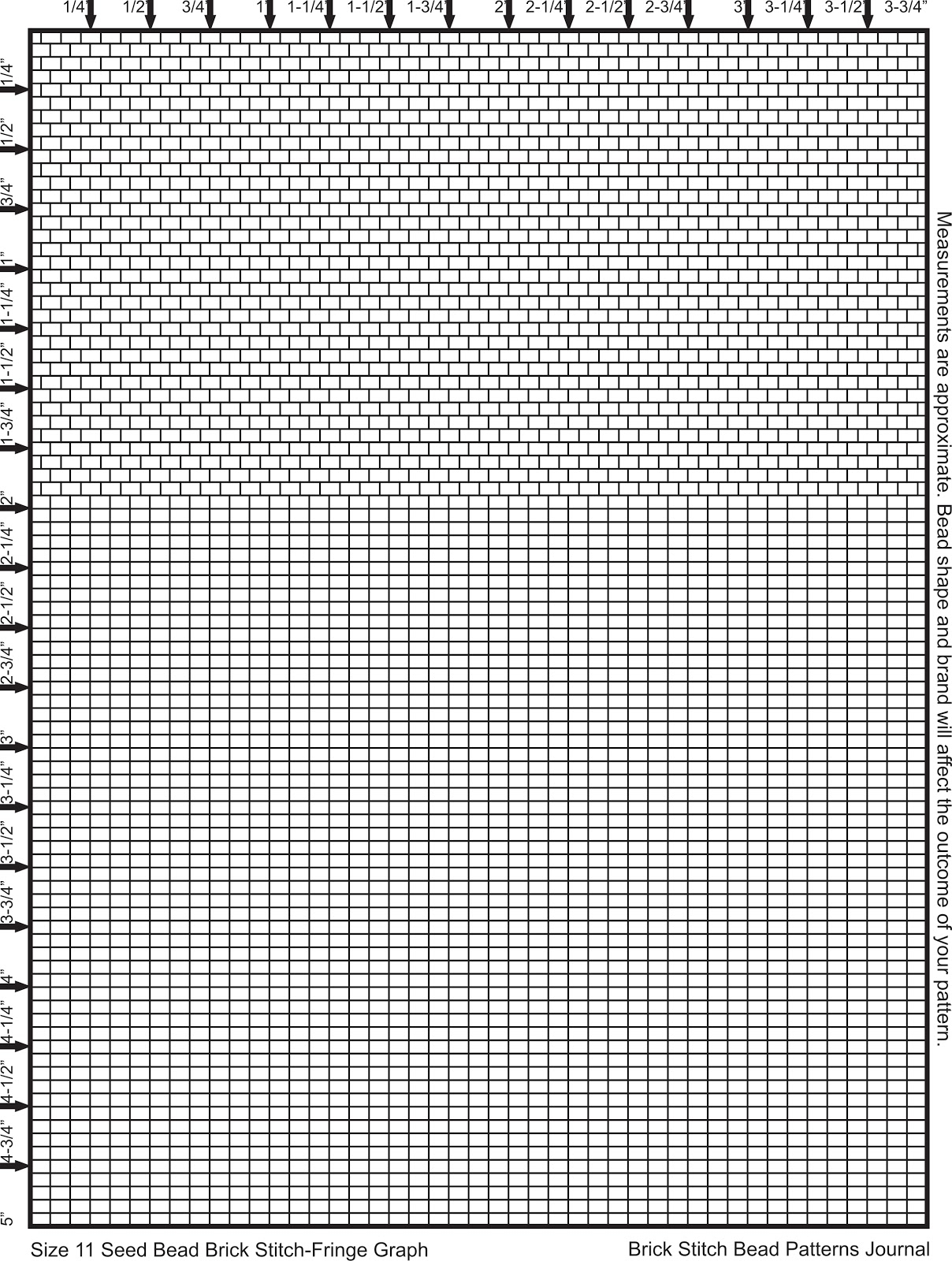 Brick Stitch Bead Patterns Journal Size 11 Seed Bead Graph Paper Brick Stitch And Fringe
