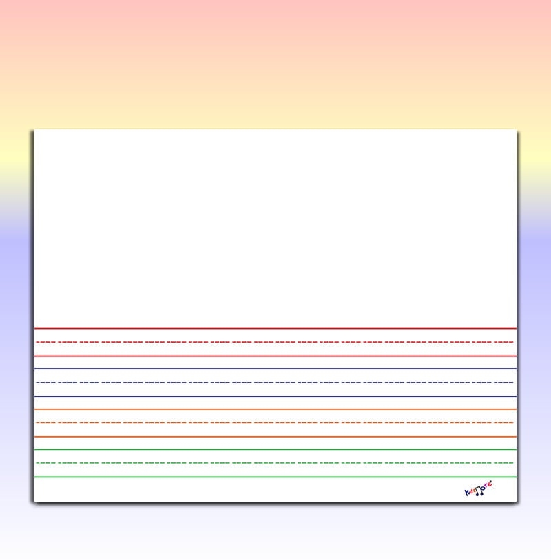 Buy Kindergarten Writing Paper Landscape Mult Color Printable Lined Paper PDF Online In India Etsy