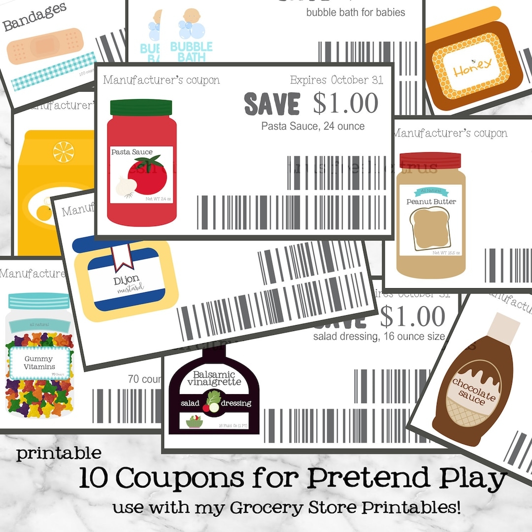 Buy Pretend Play Coupons Grocery Store Printables Instant Download Online In India Etsy
