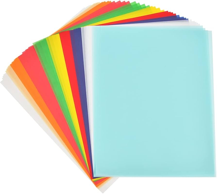 BUYGO O Colored Parchment Paper 40 Sheets 10 Colors Transparent Parchment Paper 8 5 X 11 Inch Translucent Printable Clear Parchment Sheets For Printing Drawing Amazon de Home Kitchen