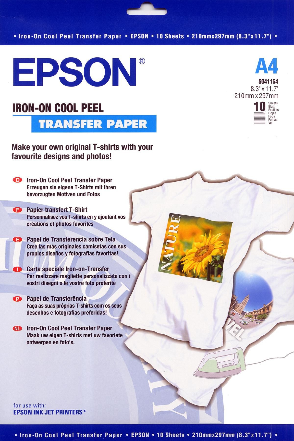 C13S041154 Epson Iron on Transfer Paper A4 10 Sheets EET