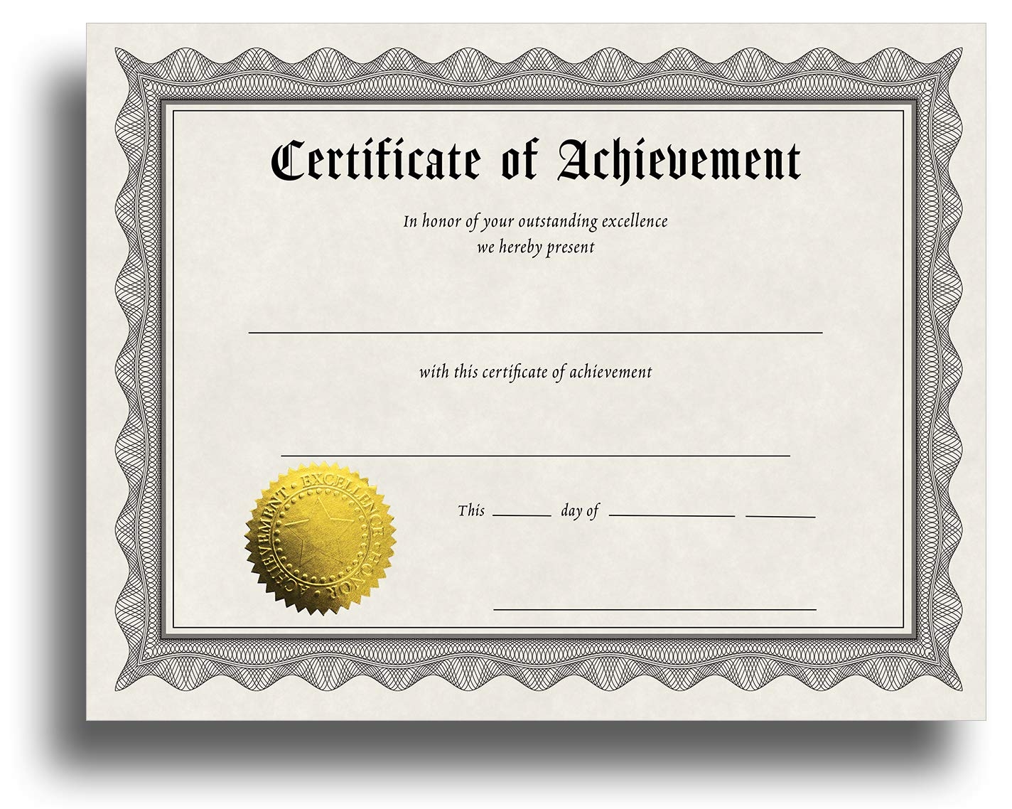 Certificate Paper With Embossed Gold Foil Seal 30 Pack Parchment Prize Certificates For Students Teachers Employees 8 5 X 11 Inkjet Laser Printable Achievement Black Amazon de Stationery Office Supplies