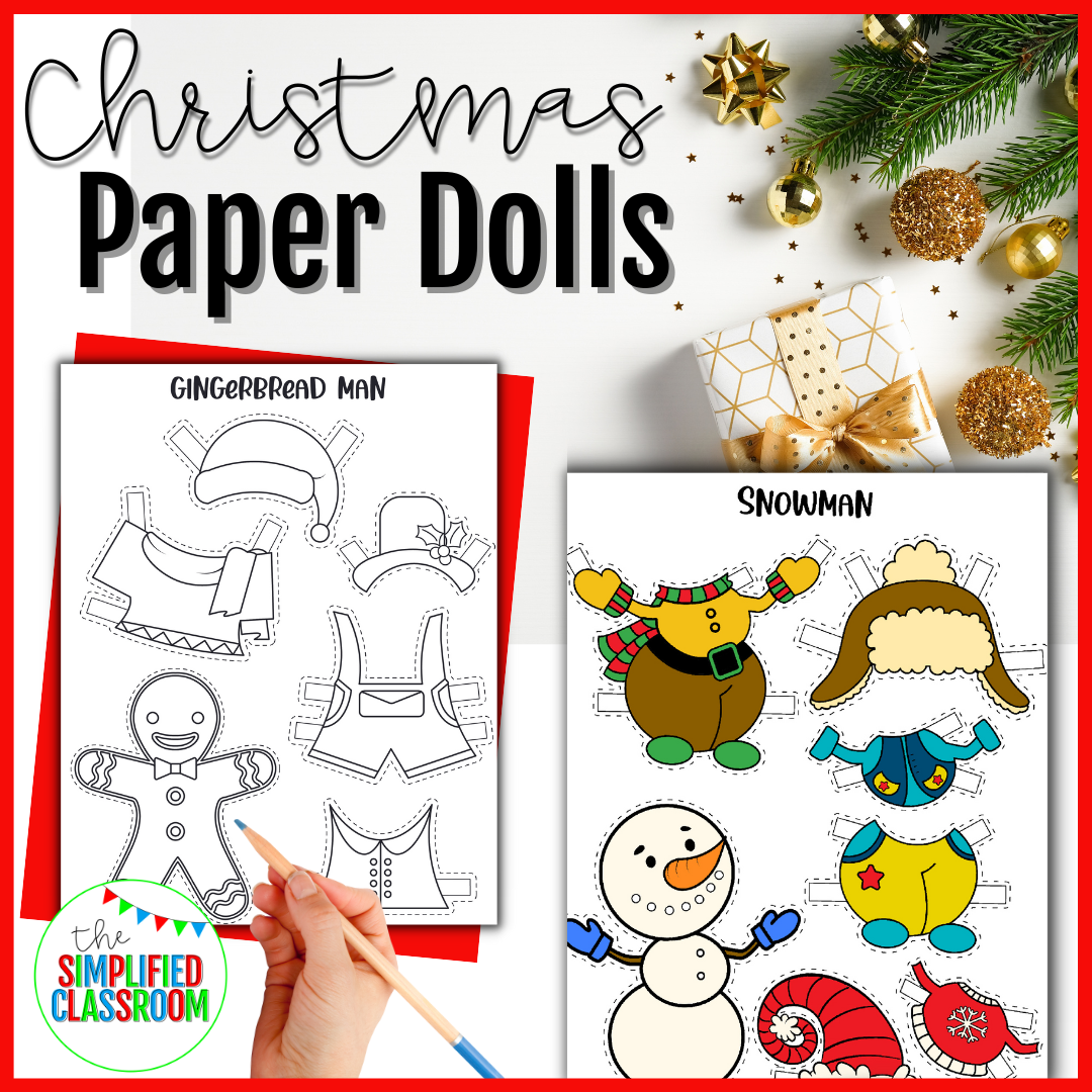 Christmas Characters Paper Dolls Holiday Activities The Simplified Classroom