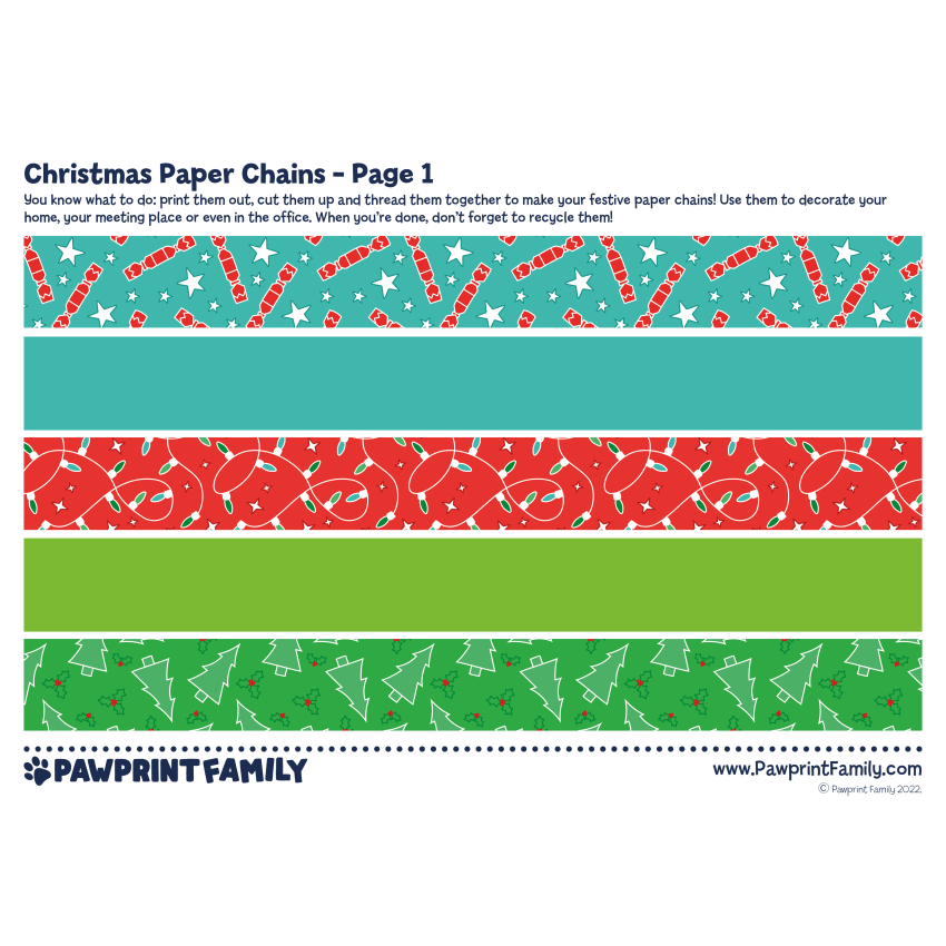 Christmas Paper Chains Pawprint Family