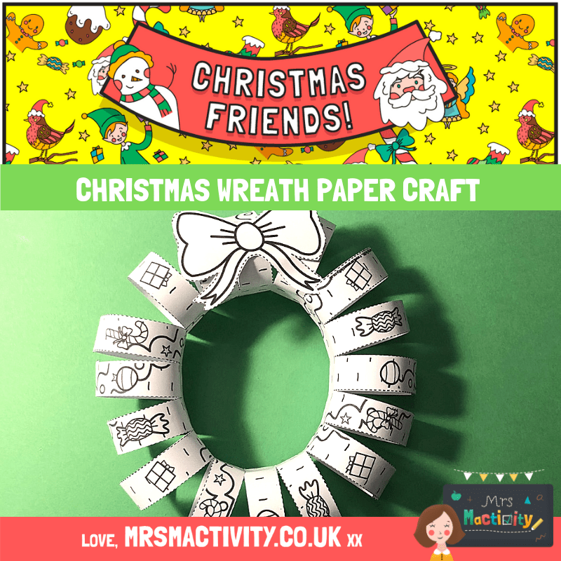 Christmas Wreath Paper Craft Black And White Easy Christmas Crafts For Kids