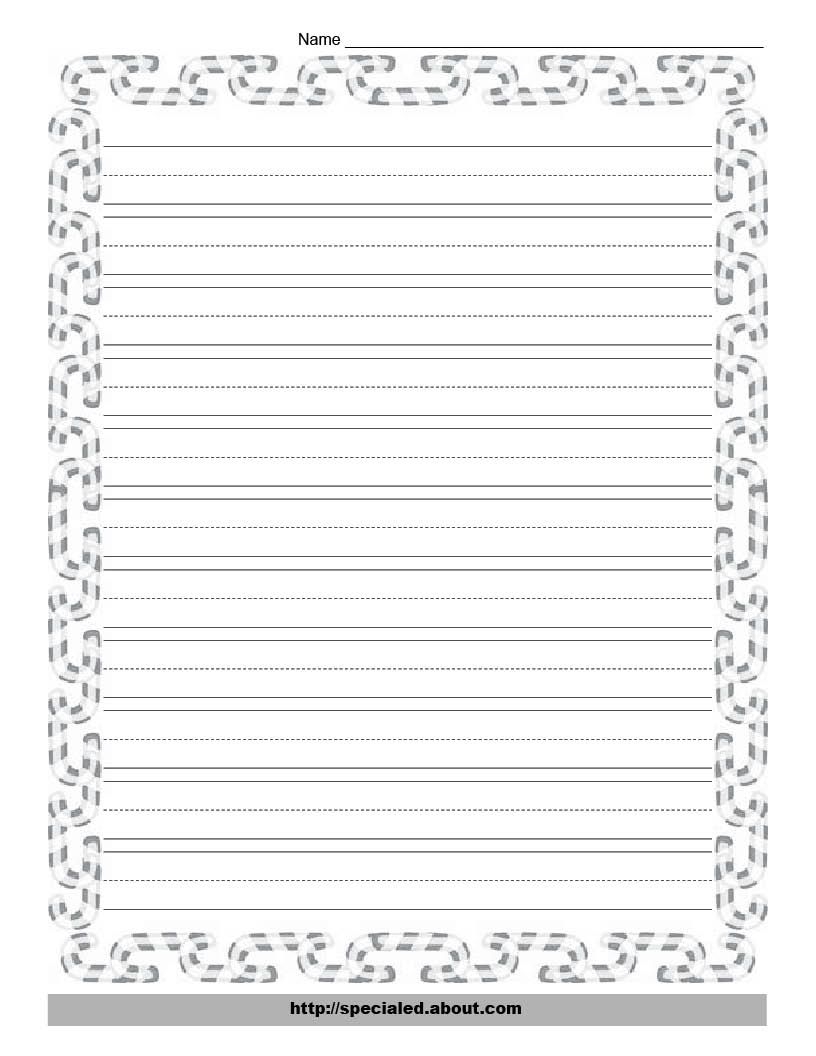 Christmas Writing Paper With Decorative Borders