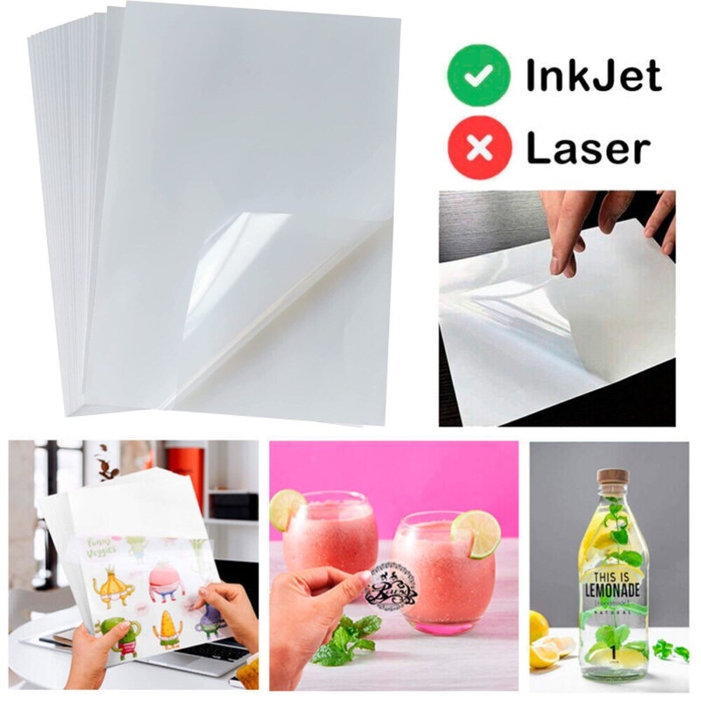 Clear Printable Vinyl For Inkjet Printer Clear Sticker Paper Waterproof 25 Sheets A4 8 3 x11 7 Transparent Inkjet Printable Vinyl Sticker Paper Avoid Jams For Printers Transparent Sticker Paper Michaels