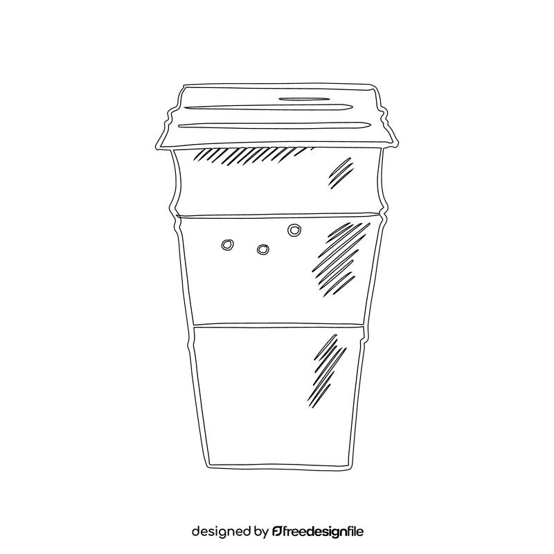 Coffee In Paper Cup Black And White Clipart Free Download