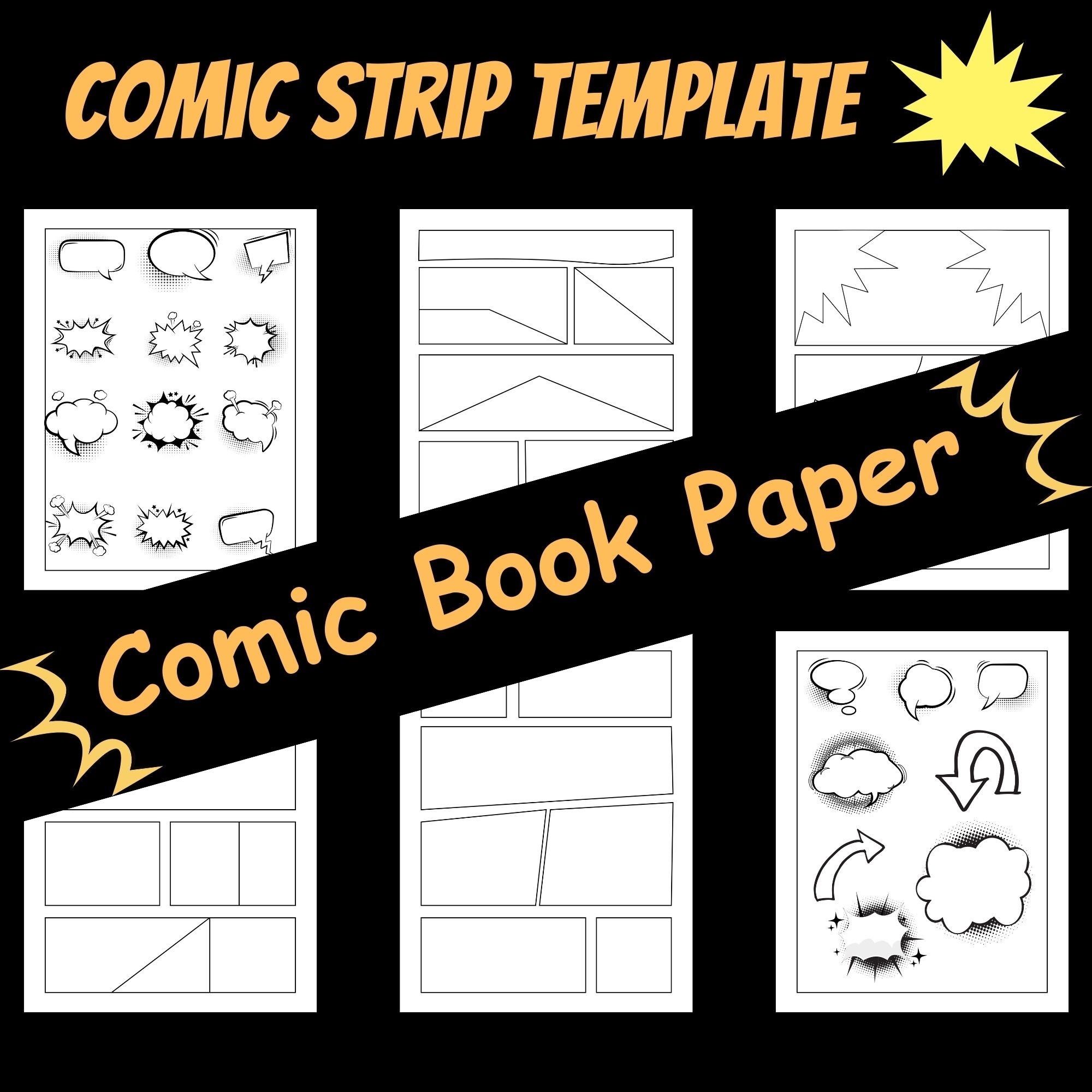 Comic Strip Template Comic Book Paper Made By Teachers