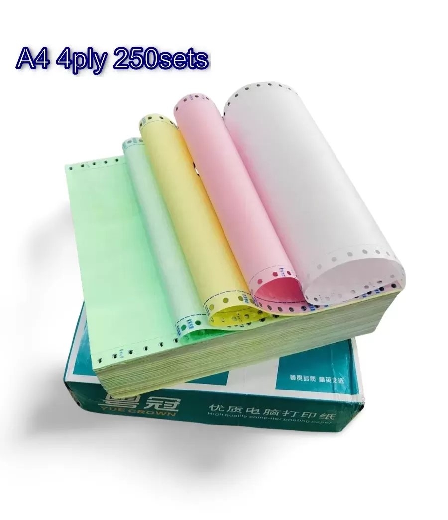 Computer Form A4 4 Ply 250 Sets Color White Pink Green Yellow Carbon Paper