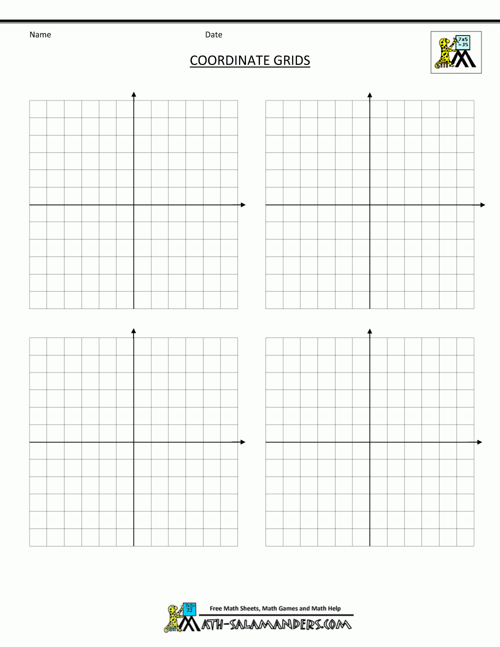 Coordinate Grid Paper Printable