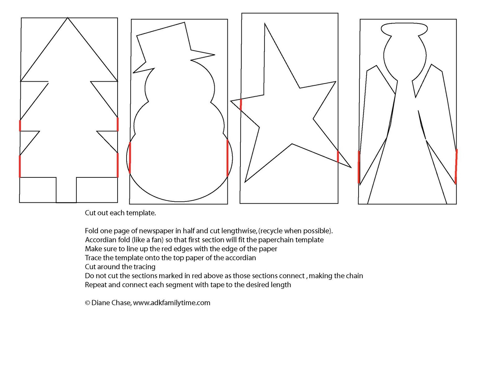 Craft Christmas Paper Chain Template