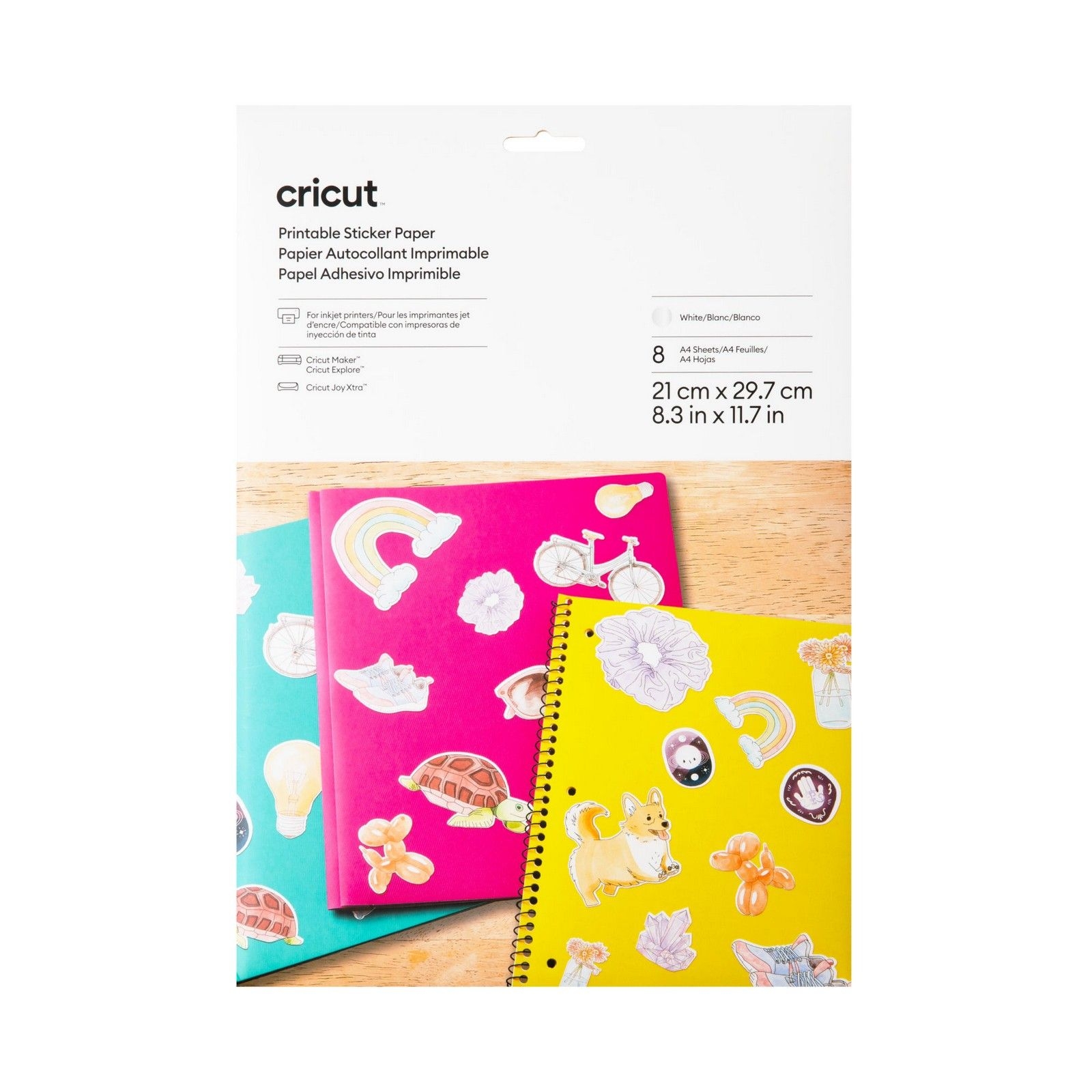 Cricut Printable Sticker Paper A4 White 8pcs