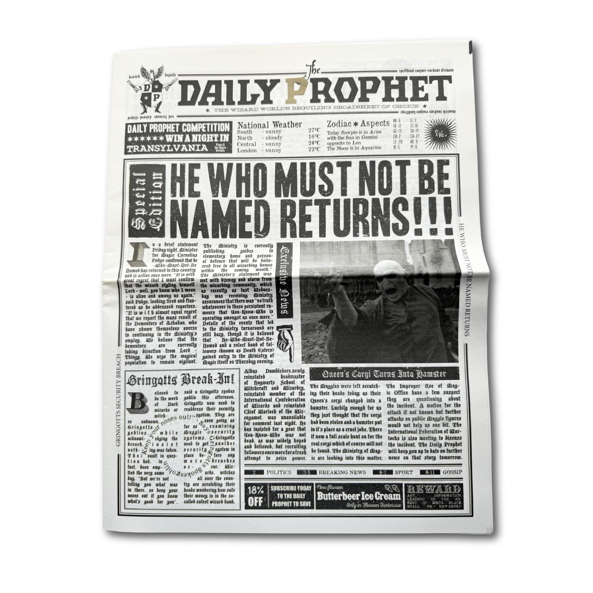 Daily Prophet Newspaper Prints Etsy