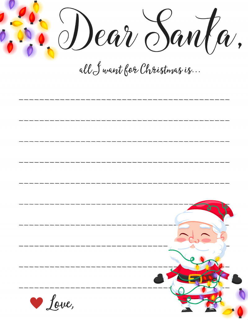 Dear Santa Fill In Letter Template Momdot
