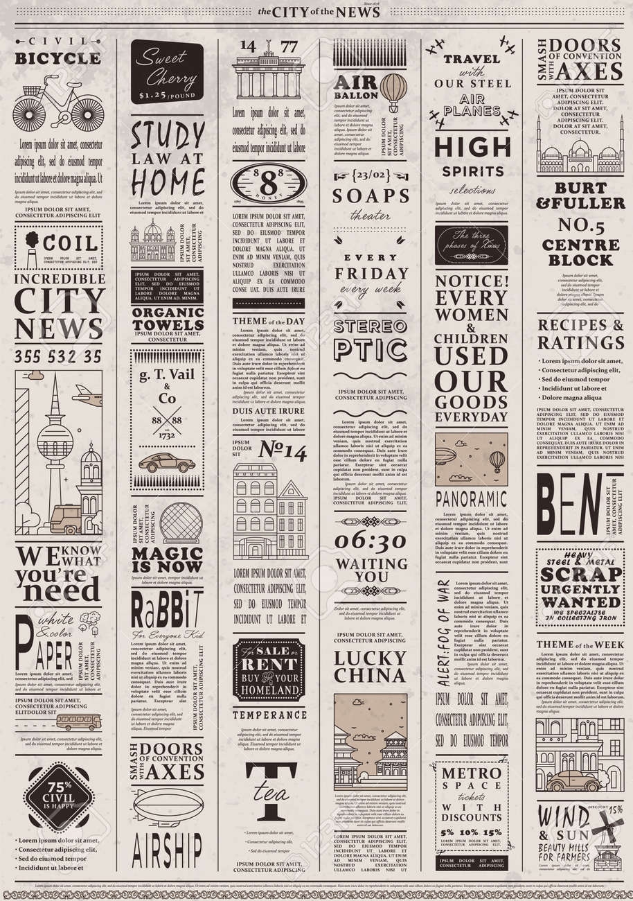 Design Of Old Vintage Newspaper Template Stock Photo Picture And Royalty Free Image Image 96854695 