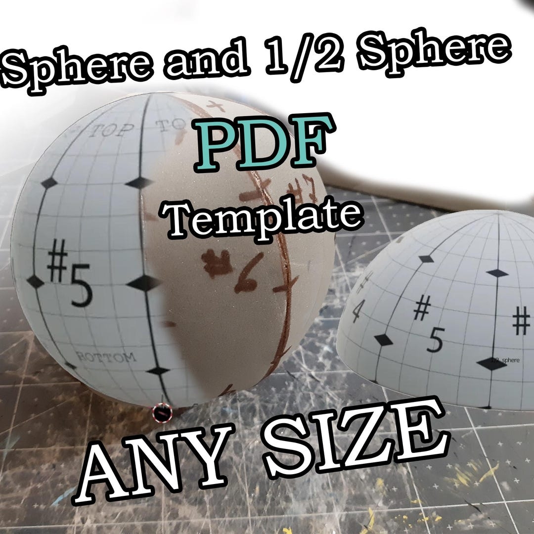 Digital Download Sphere Half Sphere Template Printable PDF PDF Instructions Etsy