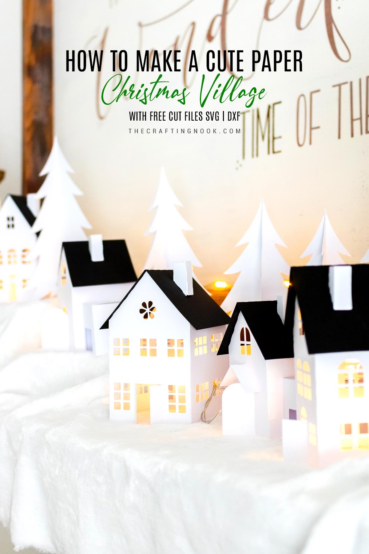 DIY Paper Christmas Village Free Cut Files The Crafting Nook