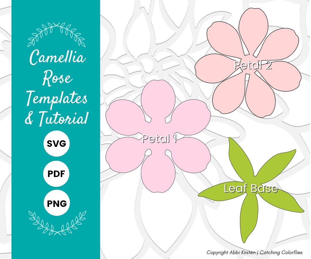 DIY Paper Rose Flower Template Flower SVG Cut Files For Cricut Or Silhouette Rose Petal PDF Printables Etsy