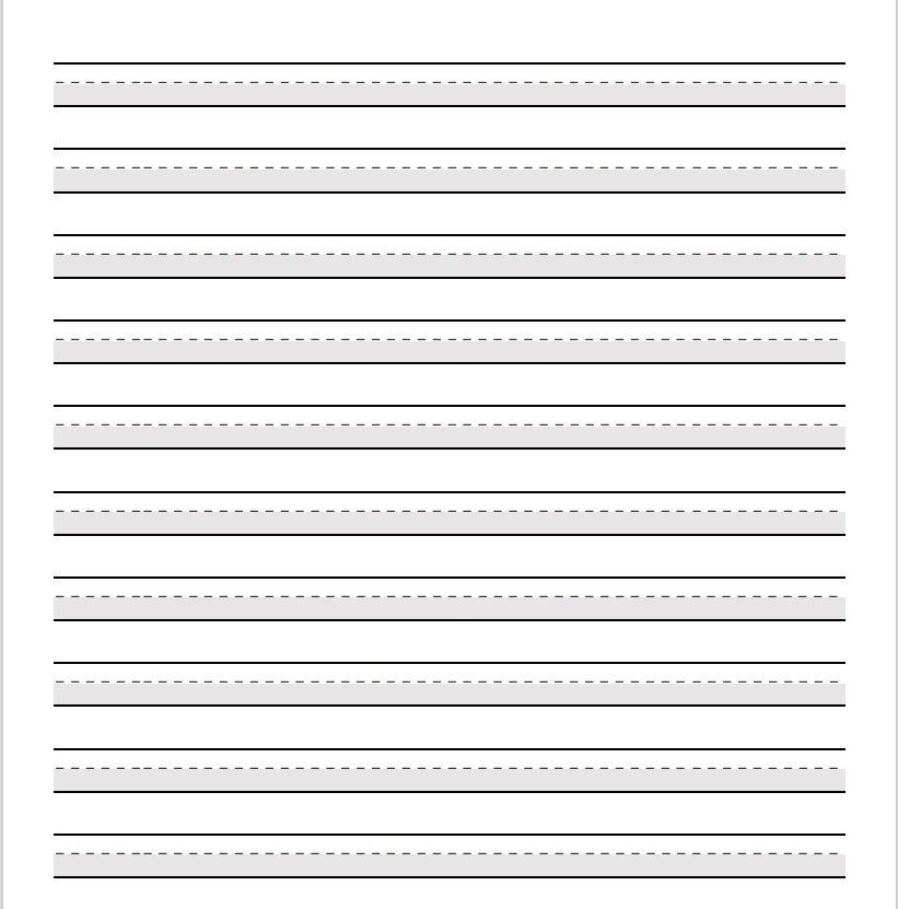 Dotted Double Lined Paper Writing Practice For Young Kids