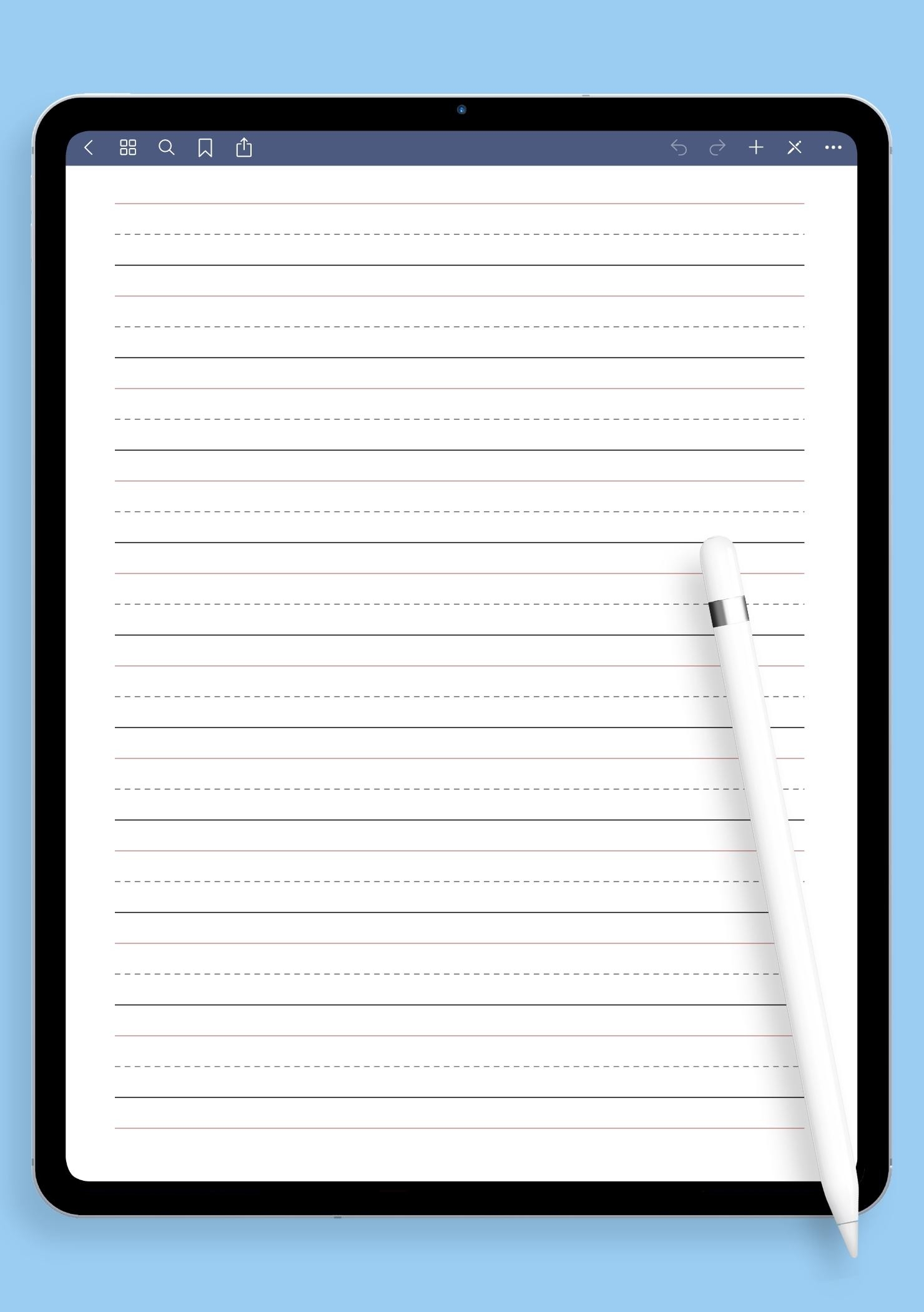 Download Printable 3 4 Inch Rule Handwriting Paper PDF