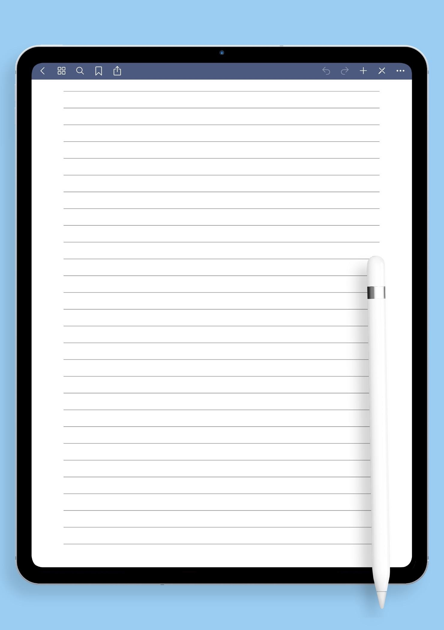 Download Printable Lined Paper Template 7mm PDF