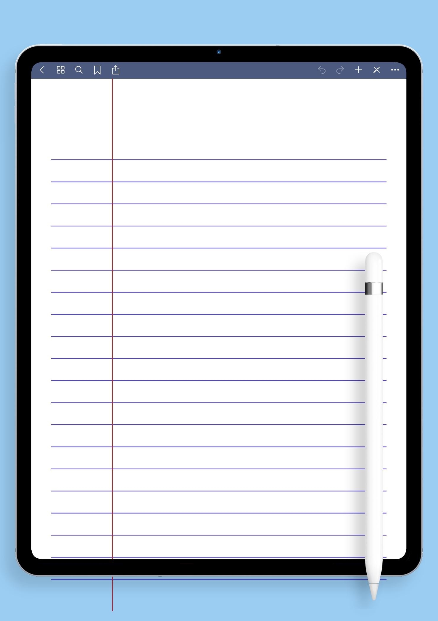 Download Printable Lined Paper Template Wide Ruled 8 7mm Blue PDF
