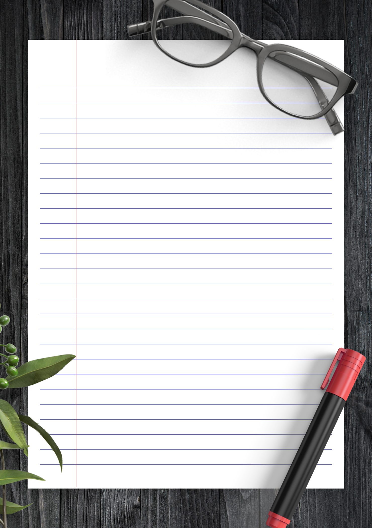 Printable Lined Notebook Paper