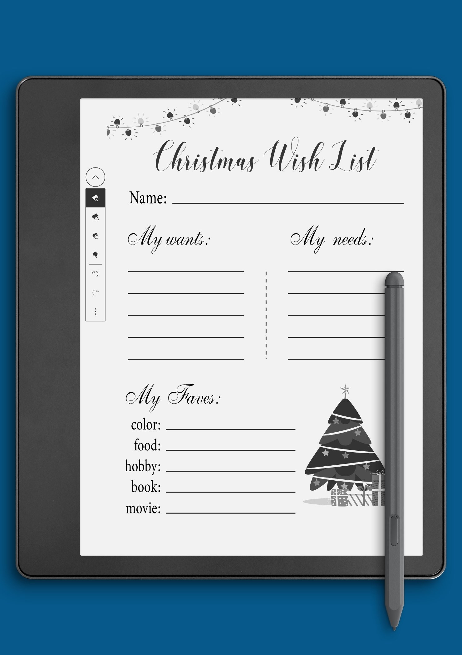 Christmas List Paper Printable Free