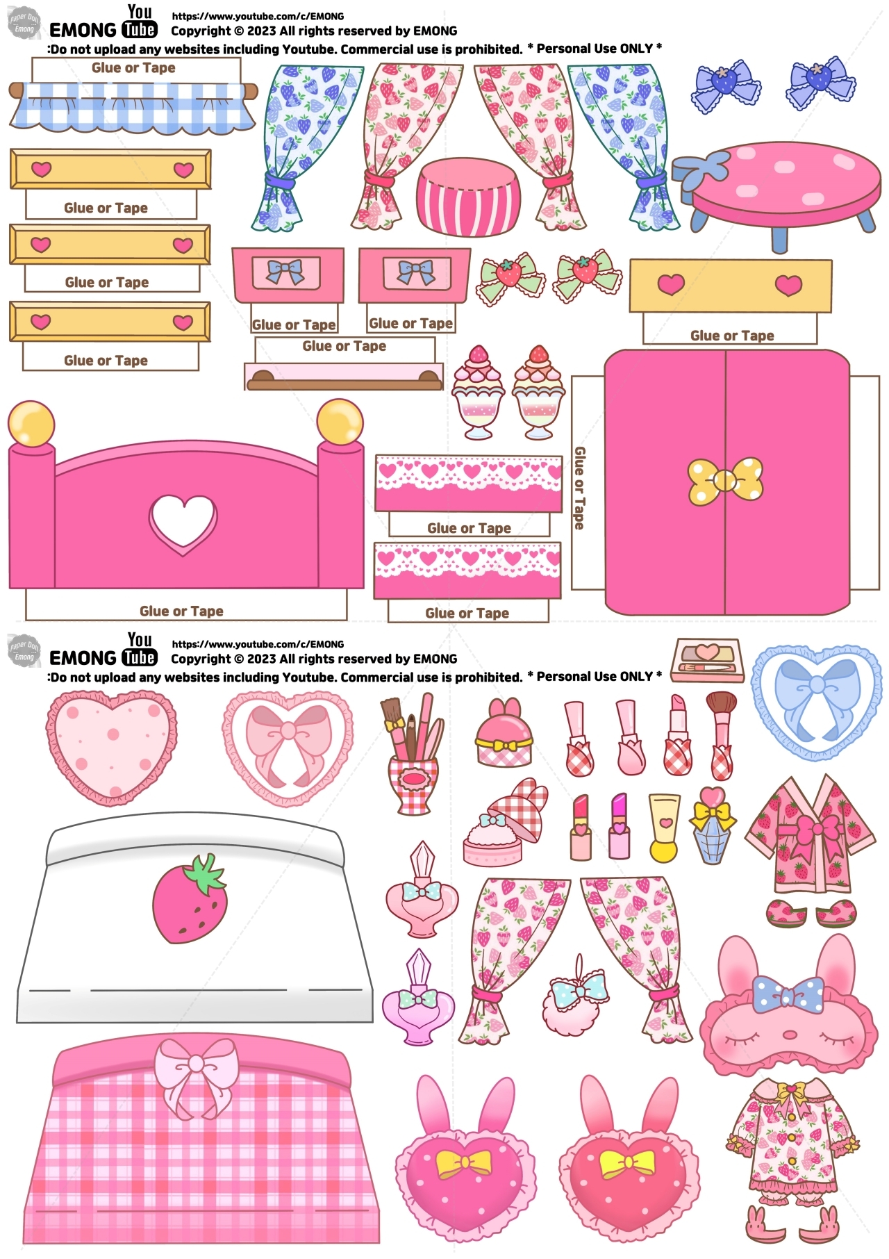 EMONG s Melody House Cute Printable Paper Doll House