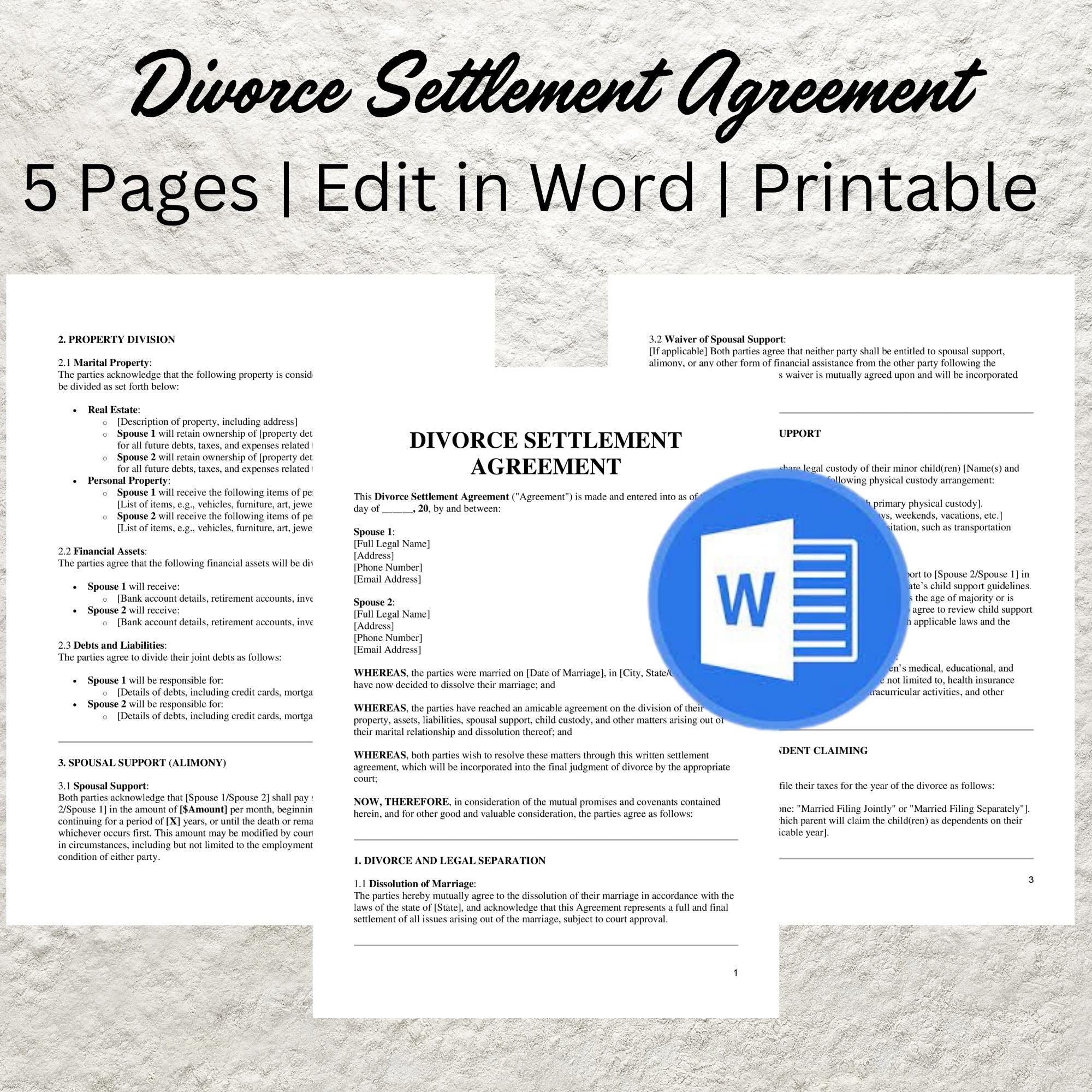 Fake Divorce Paper Etsy