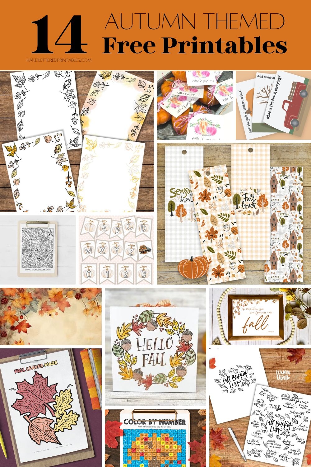 Fall Borders Free Printable Paper With Autumn Leaves Hand Lettered Printables