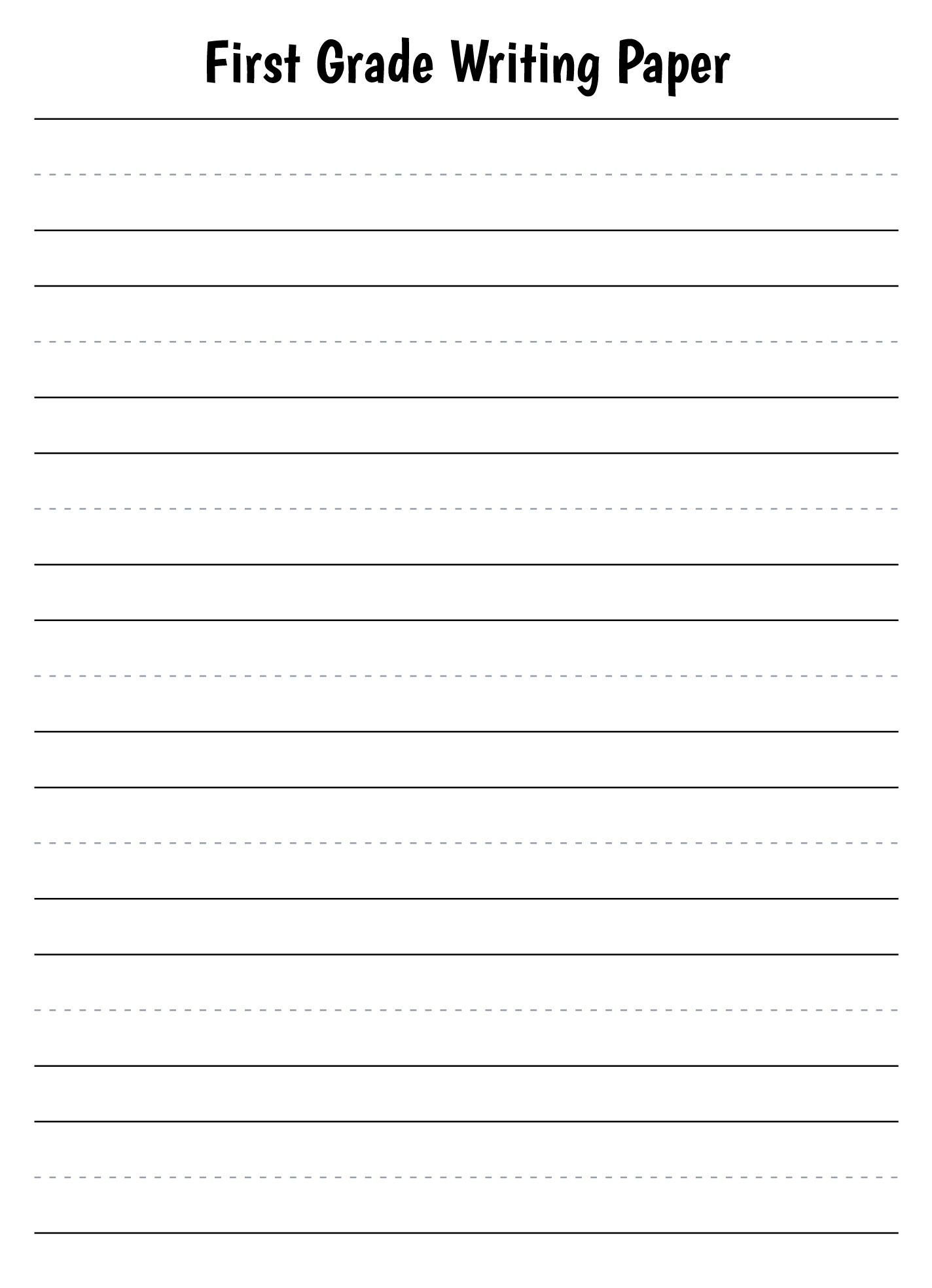 First Grade Lined Paper Free Google Docs Template Gdoc io