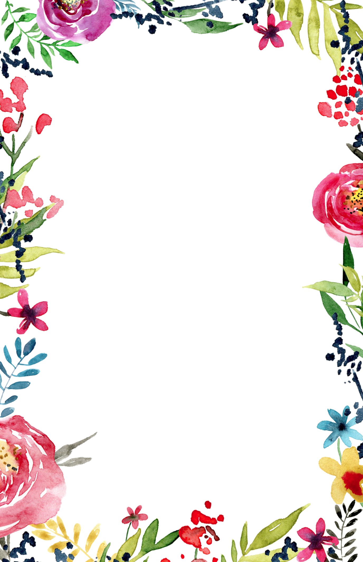 Floral Borders Invitations Free Printable Invitation Templates Paper Trail Design