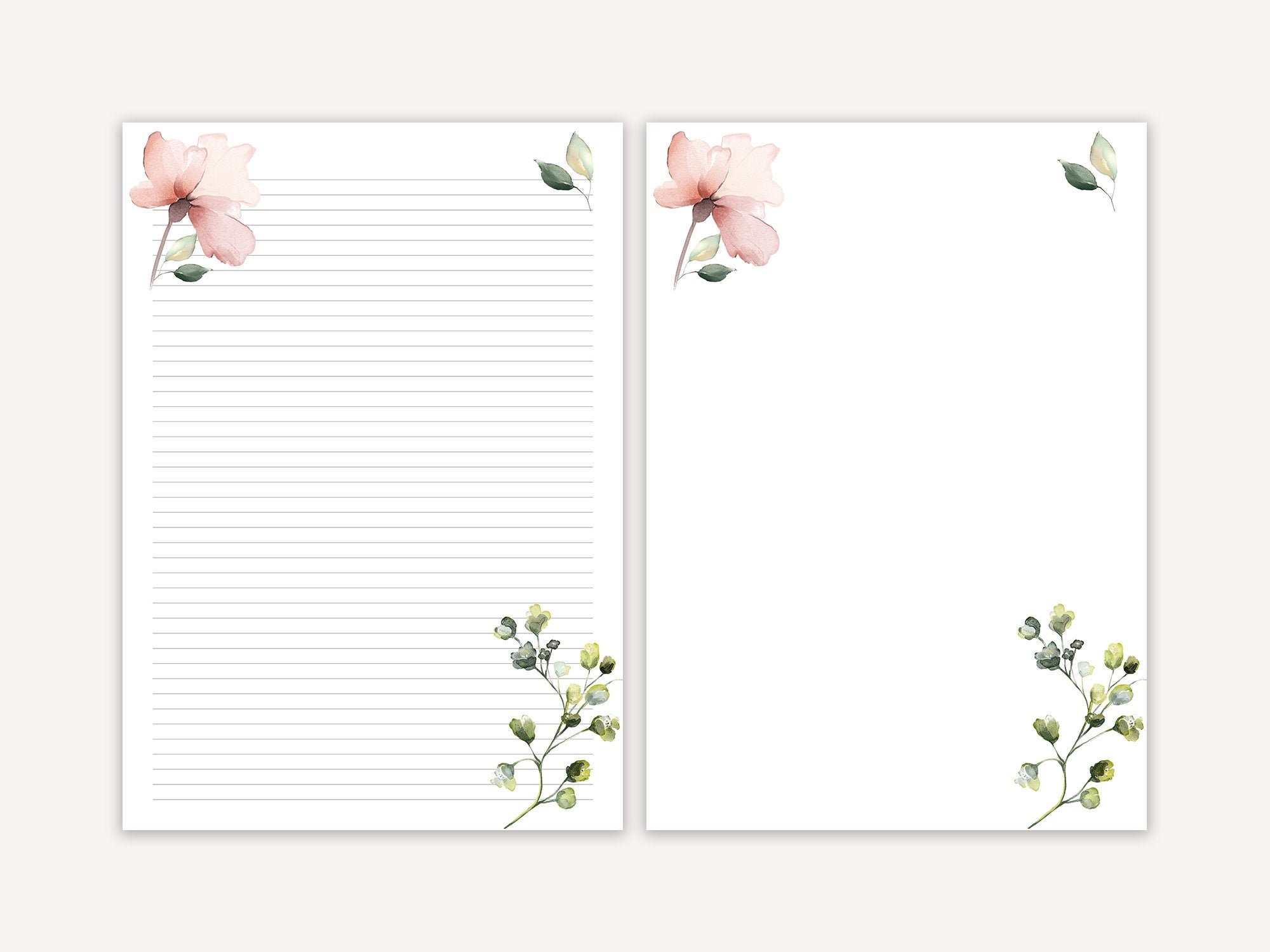 Floral Printable Letter Paper Line Sheet Floral Printable Letter Worksheets Library