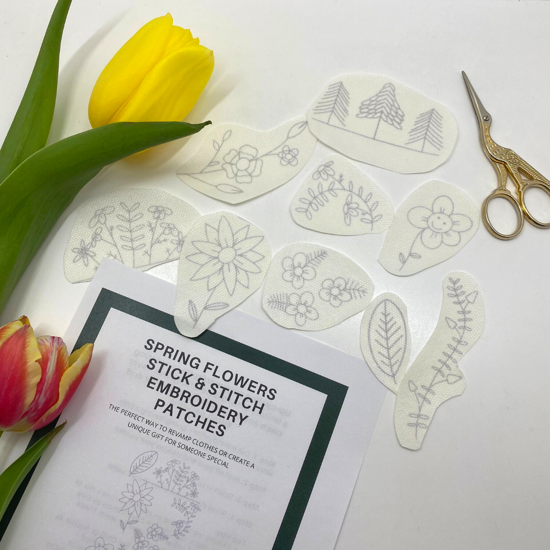 Floral Vine Stick And Stitch Embroidery Patches