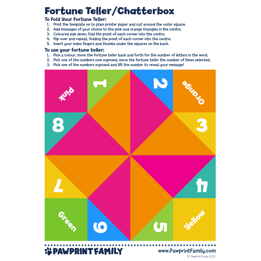 Paper Fortune Teller Printable Template