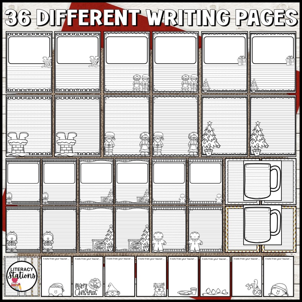 Free Christmas Writing Paper Literacy Stations