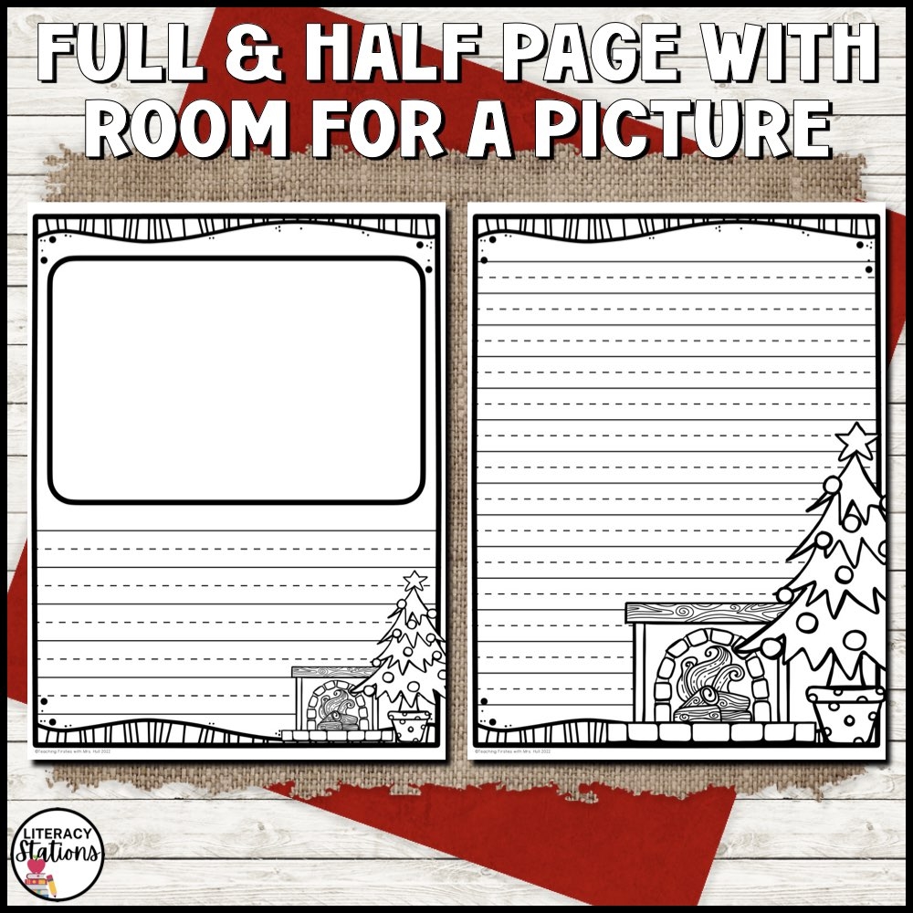 Free Christmas Writing Paper Literacy Stations