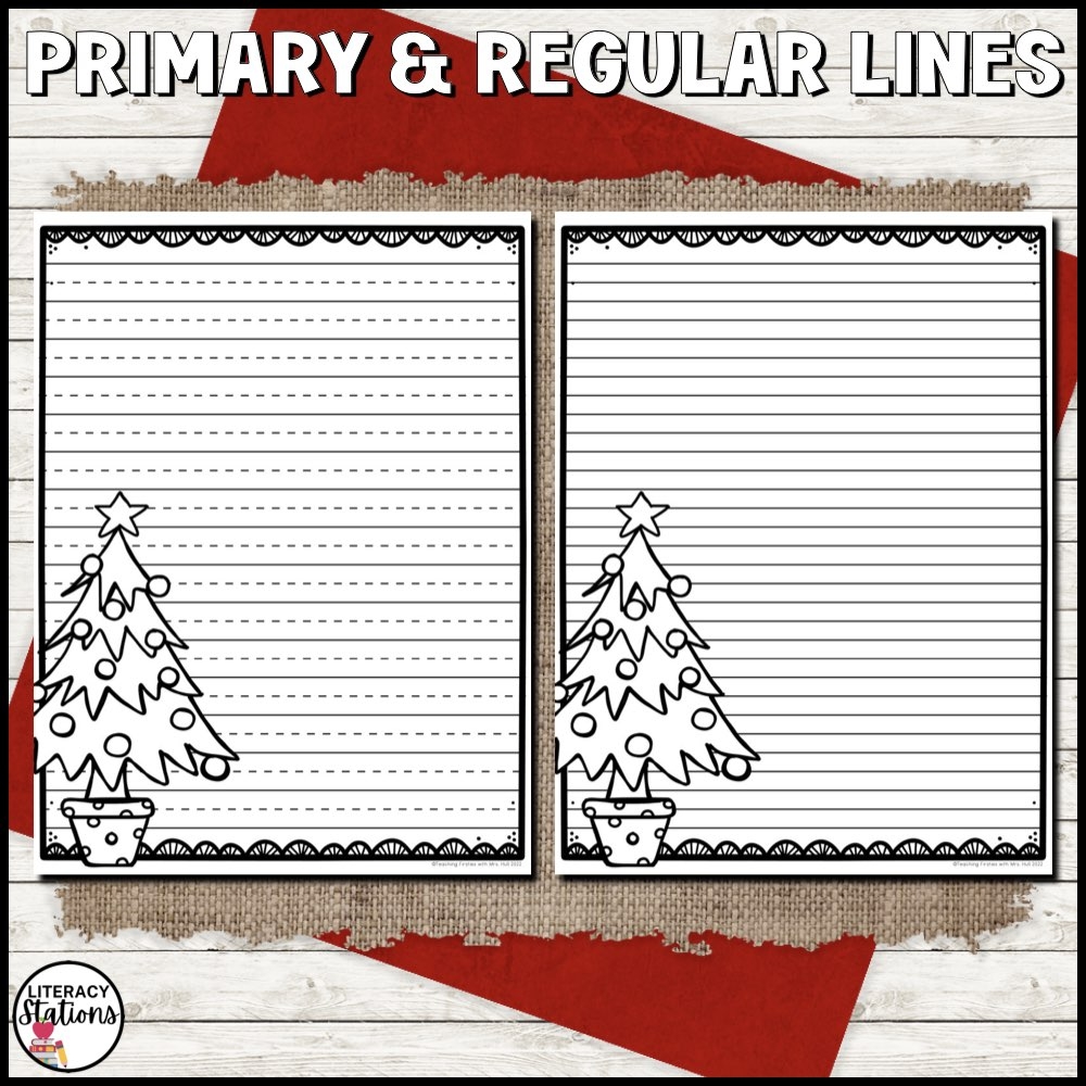 Free Christmas Writing Paper Literacy Stations