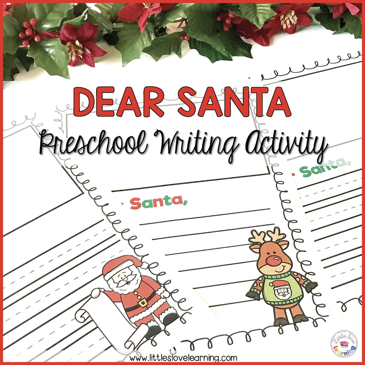 FREE Dear Santa Letter Template Printable For Preschool Kindergarten