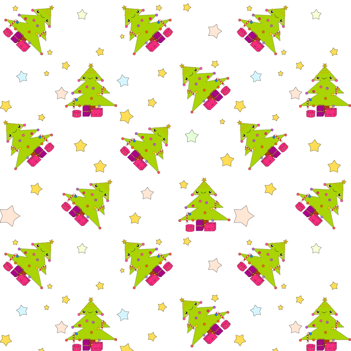 Free Digital Christmas Scrapbooking Paper Kawaii Ausdruckberes Weihnachtspapier Freebie