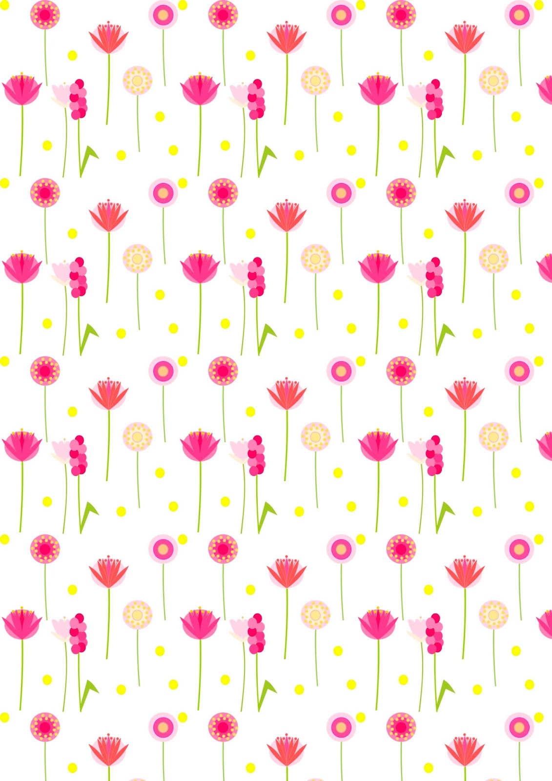 Free Digital Floral Scrapbooking Paper Pink And Yellow Paradise Geschenkpapier Freebie