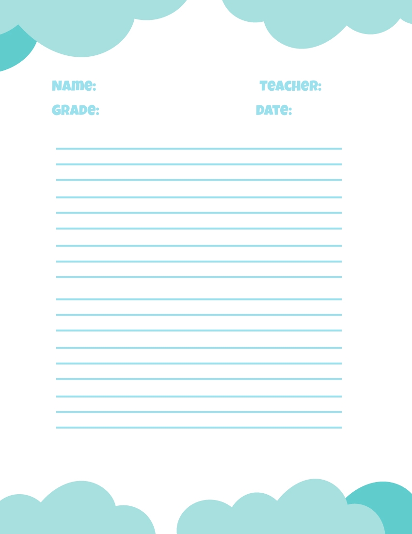 Elementary Lined Paper Printable