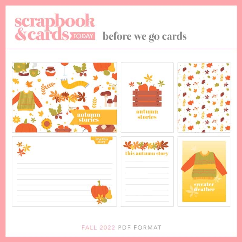 FREE Fall Printables With Wendy Sue Anderson Scrapbook Cards Today Magazine