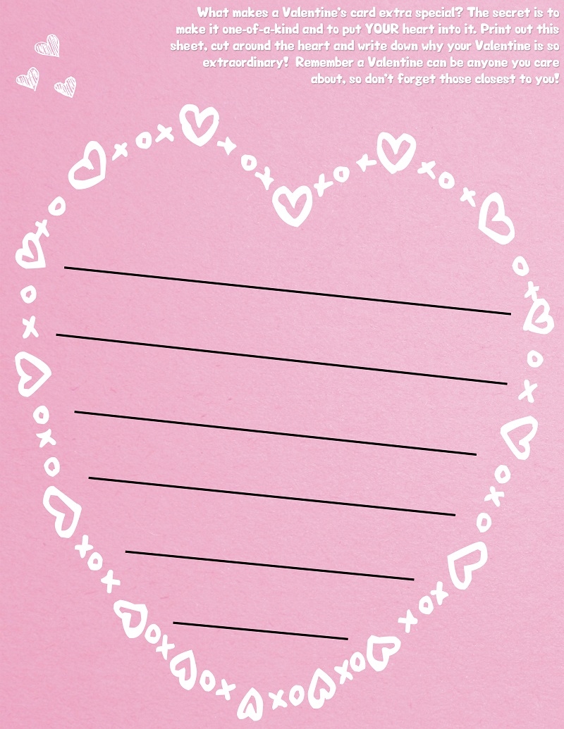 Free Heart Shaped Valentine s Day Lined Paper Template