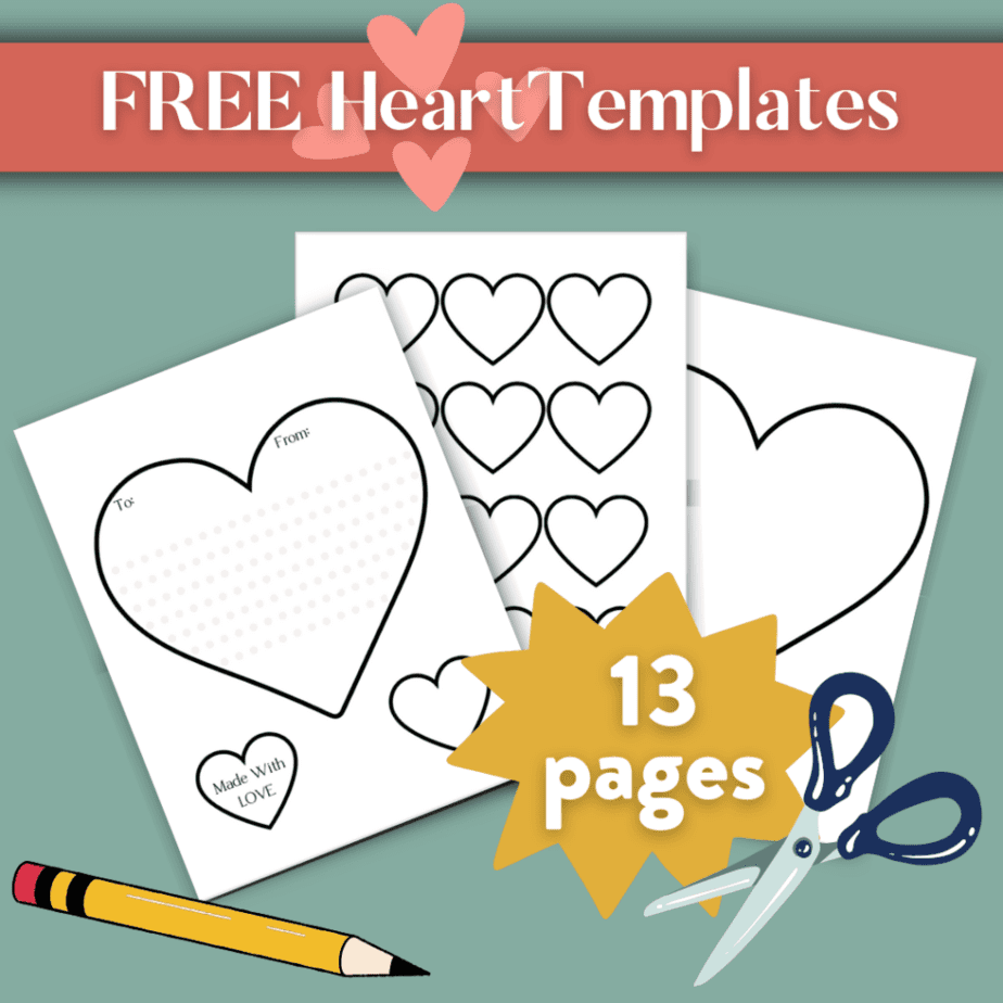 Free Heart Template Printables Stencil Cut Out Card Kit