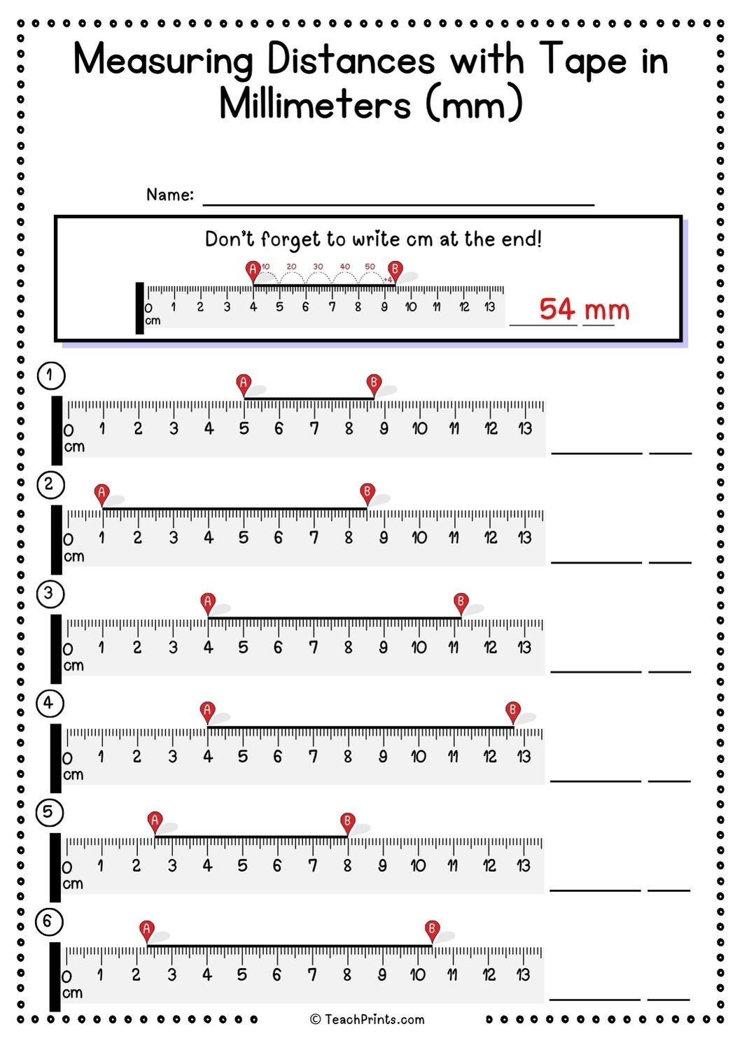 Free Measuring Tape Worksheets Teach Prints