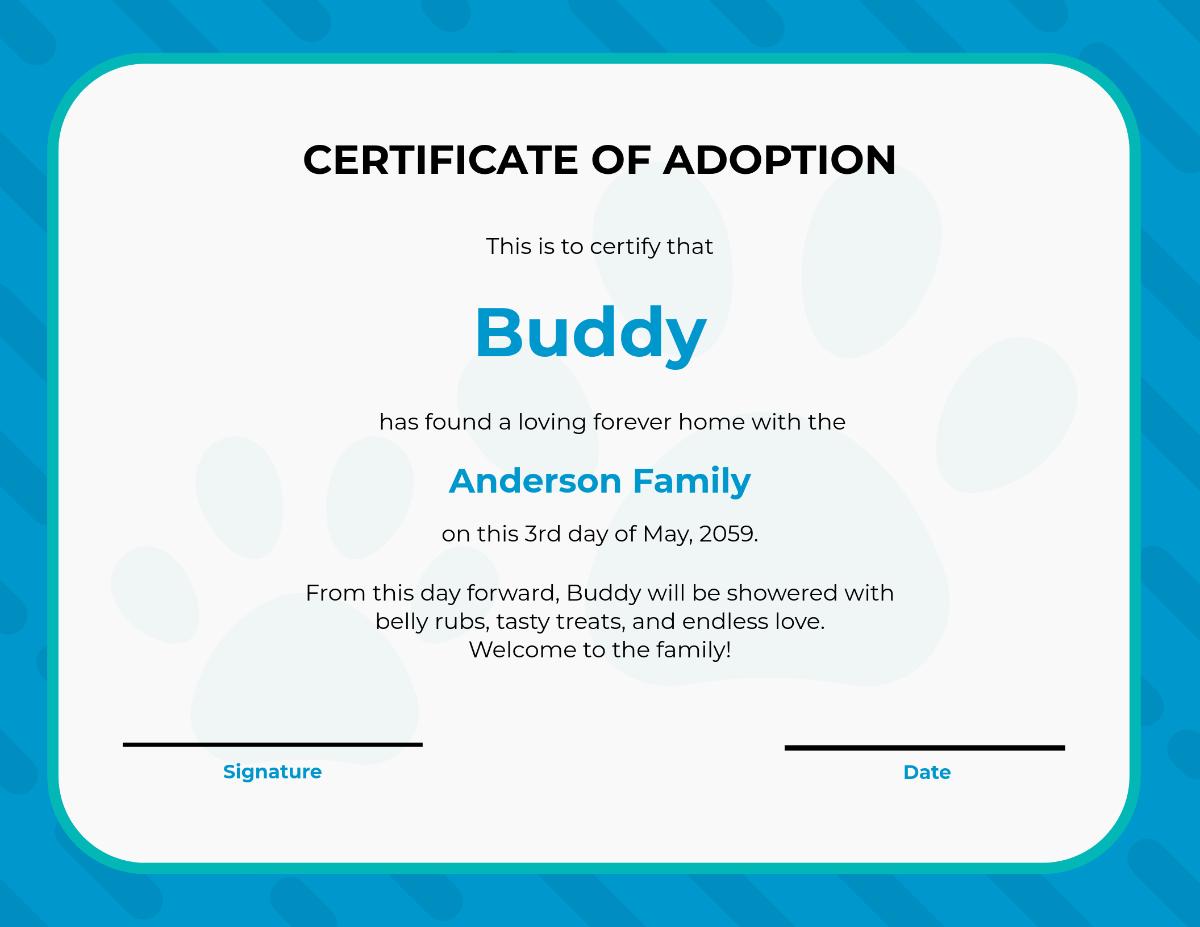 Free Printable Adoption Certificate Templates To Customize Online