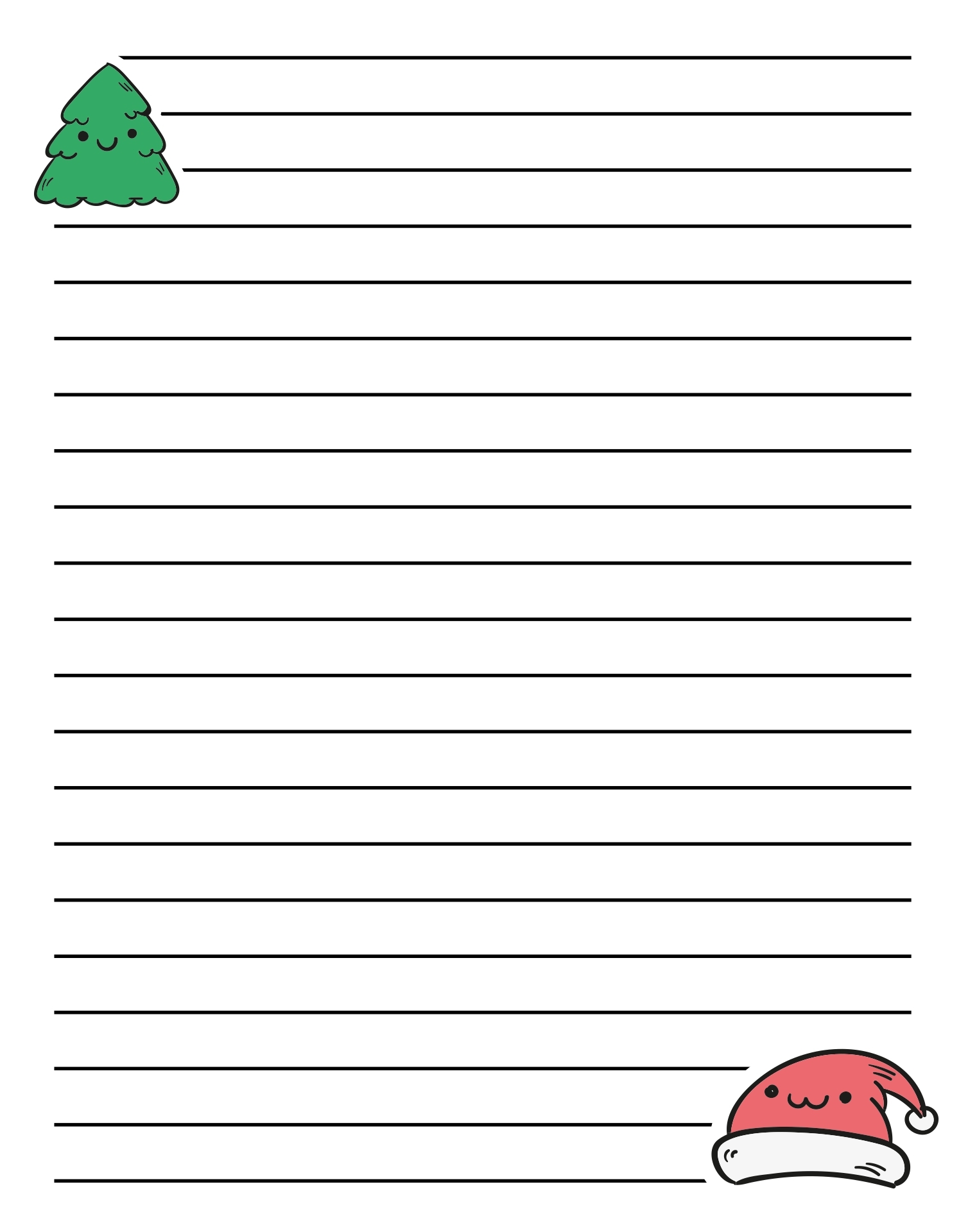 Free Printable Christmas Stationery Writing Paper Letter Pad Worksheets Library